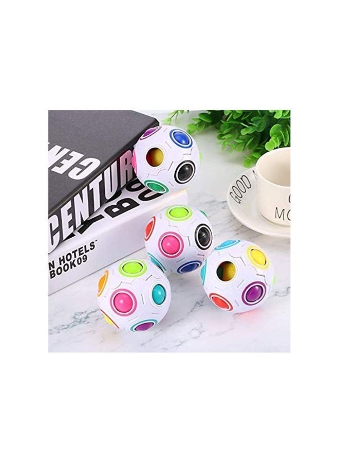 واي جيه لعبة ألغاز كرة قوس قزح YJ (عبوة بلاستر) | لعبة ذهنية ثلاثية الأبعاد على شكل كرة قدم صغيرة – لعبة تعليمية لتطابق الألوان للأطفال والكبار - Image 3